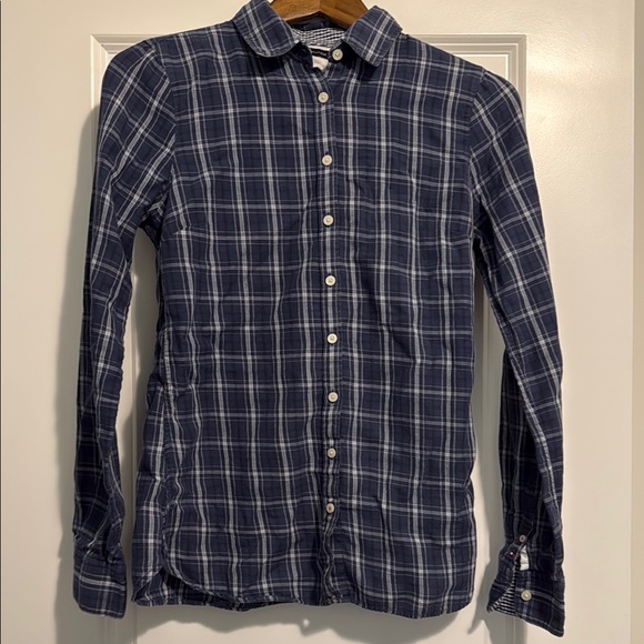 Women Tommy Hilfiger Blue Plaid Shirt - Picture 7 of 9